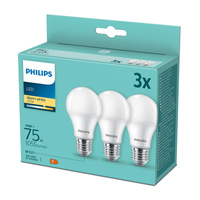 3PAK Żarówka LED E27 A60 10W = 75W 1055lm 2700K Ciepła PHILIPS