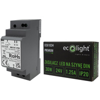 Zasilacz Na Szynę Led DIN Premium Line 30W 24V Ecolight