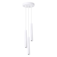 Lampa Sufitowa Wisząca Zwis 3x G9 Żyrandol Tubularna Biała Skandynawska Prysm Sollux