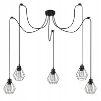 Lampa Sufitowa Oprawa Wisząca 5x E27 Czarna Otto Masterled
