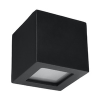 Lampa Ścienna Kinkiet E27 Kostka Kwadratowa Czarna Nowoczesna Leo Sollux