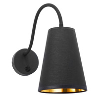 Lampa Ścienna Kinkiet WIRE GOLD Elastyczne Ramię Czarno-Złota Nowoczesna E27 826 TK Lighting