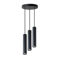 Lampa Wisząca Sufitowa KEON 3xGU10 Regulowana Czarna Okrągła MASTERLED