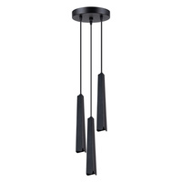 Lampa Sufitowa Wisząca Zwis 3x G9 Żyrandol Tubularna Czarna Skandynawska Prysm Sollux