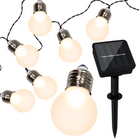 Girlanda Solarna Ogrodowa Łańcuch Świetlny 3.8m 10 LED Mlecznych Kuleczek