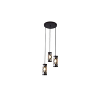 Lampa Wisząca Sufitowa 3x E14 Brązowy Industrialny Oberon Rabalux
