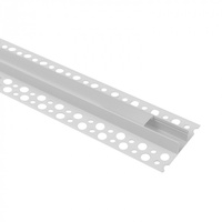 Profil Aluminiowy LED do Płyt GK Gipsowych REGIPS Podpłytkowy do Glazury Biały 1m z Kloszem Mlecznym do Taśm LED + Zaślepki seria GN Ecolight