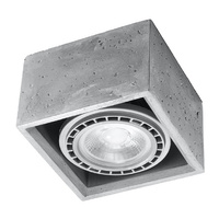 Lampa Sufitowa Oprawa Natynkowa GU10 Kwadratowa Szara Industrialna Quatro Sollux