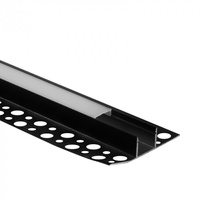 Profil Aluminiowy LED do Płyt GK Gipsowych REGIPS Podpłytkowy do Glazury Czarny 1m z Kloszem Mroźnym do Taśm LED + Zaślepki seria GN Ecolight