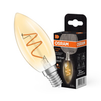 Żarówka LED Dekoracyjna B35 Świeczka E14 3.5W = 28W 300lm 2200K Ciepła CRI90 300° Bursztynowa Filament Ściemnialna Vintage 1906 Osram