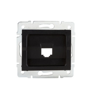 Adapter Gniazda RJ45 Internetowe Kwadratowe Czarne LOGI Kanlux