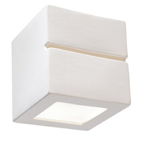 Lampa Ścienna Oprawa Natynkowa Kinkiet E27 Kwadratowa Biała Nowoczesna Leo Sollux