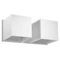 Lampa Ścienna Kinkiet 2x G9 Kwadratowa Biała Nowoczesna Quad Sollux