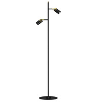 Lampa Podłogowa Stojąca JOKER Czarna Złota 2xGU10 Milagro