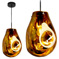 Lampa wisząca sufitowa szklana KIMBERLY GOLD 1x E27 GOLDLUX (Polux)