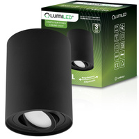 Oprawa Natynkowa HALOGENOWA Spot Tuba Ruchoma GU10 Okrągła Czarna 125mm AMAT-XL LUMILED
