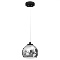 Lampa Wisząca Sufitowa TORO Czarna Chrom 1xE27 Milagro