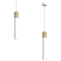 Lampa Wisząca Sufitowa SOLO SAWN Biała Patyna Drewniana 1x mini GU10 Milagro