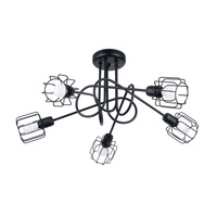 Lampa Sufitowa Wisząca 5x E14 Żyrandol Geometryczna Nieregularna Czarna Nowoczesna Beluci Sollux