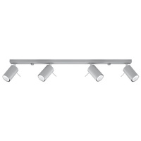 Lampa Sufitowa Oprawa Natynkowa 4x GU10 SPOT TUBA Reflektor Ruchoma Minimalistyczna Tubularna Szara Nowoczesna Ring Sollux