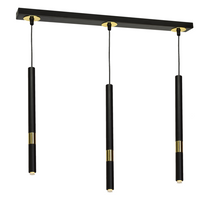 Lampa wisząca MONZA 3xG9 8W Podłużna Minimalistyczna Czarna Złota MLP6334 Milagro Metal