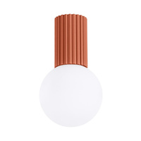 Lampa Łazienkowa Oprawa Natynkowa Sufitowa G9 Okrągła Czerwona Nowoczesna Matowa IP44 Halo Sollux