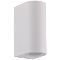 Kinkiet ogrodowy zewnętrzny góra dół na LED 2x GU10 BOSTON GOLDLUX (Polux) ALUMINIUM Biały owalny