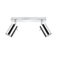 Lampa Sufitowa Oprawa Natynkowa SPOT TUBA Reflektor 2x GU10 Ruchoma Tubularna Chrom Nowoczesna Ring Sollux