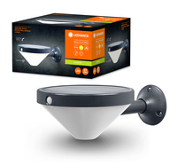 Lampa Solarna Ogrodowa Zewnętrzna Kinkiet Elewacyjny LED 4.5W 300lm 3000K IP44 Czarny Z Czujnikiem Ruchu i Zmierzchu Endura Ledvance