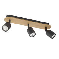 Lampa Sufitowa TOP WOOD Spot Czarna Drewniana Klasyczna 3xGU10 3292 TK Lighting