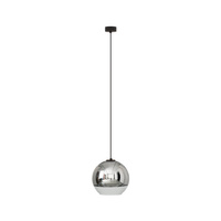 Lampa Wisząca GLOBE PLUS M 7606 Nowodvorski Czarny Chrom E27 Sufitowa Zwis Szklany Klosz Nowoczesna