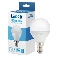 Żarówka LED E14 Kulka 9W 806lm 6500K Zimna 180° LED2B Kobi