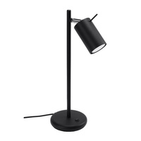 Lampa Biurkowa Stojąca Stołowa Nocna GU10 Tubularna Czarna Nowoczesna Ring Sollux