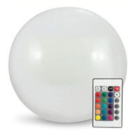 Lampa Solarna Kula Ogrodowa LED Wbijana Biała RGB 30 cm 3000K Naziemna + Pilot