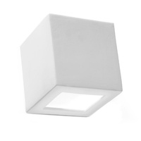 Lampa Ścienna Oprawa Natynkowa Kinkiet E27 Kwadratowa Biała Nowoczesna Leo Sollux