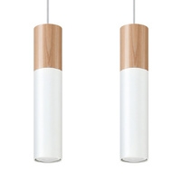 Lampa Sufitowa Wisząca Zwis 2x GU10 Tubularna Brązowa Biała Nowoczesna Pablo Sollux