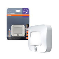 Lampka Nocna Orientacyjna LED Bateryjna z Czujnikiem Ruchu 0.25W 4000K Neutralna 14lm Biała IP54 NIGHTLUX Osram