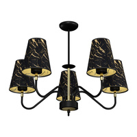 Lampa Wisząca Sufitowa HERMES Czarna Złota 5xE27 Milagro