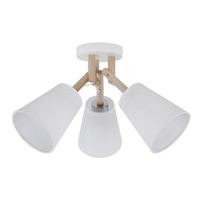 Lampa Sufitowa VAIO WHITE Żyrandol Biała Drewniana Skandynawska 3xE27 665 TK Lighting