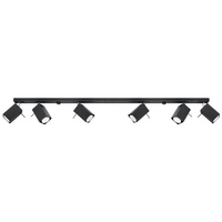 Lampa Sufitowa Oprawa Natynkowa 6x GU10 SPOT TUBA Reflektor Ruchoma Minimalistyczna Kwadratowa Czarna Nowoczesna Merida Sollux