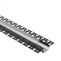 Profil Aluminiowy LED do Płyt GK Gipsowych REGIPS Szeroki Wpuszczany Podtynkowy Czarny 2m z Kloszem Przezroczystym do Taśm LED + Zaślepki seria GPS Ecolight