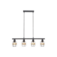 Lampa Wisząca Sufitowa 4x E14 Czarny Industrialny Indiana Rabalux