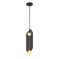 Lampa wisząca LIBRA 6xE14 Owalna Ścięte Końce Czerń Złoto MZ5010 Milagro by Maciej Zień Mosiądz