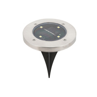 Lampa Ogrodowa Zewnętrzna Solarna Kinkiet Elewacyjny LED 0.24W 20lm 3000K IP44 Chrom Nowoczesny Dannet Rabalux