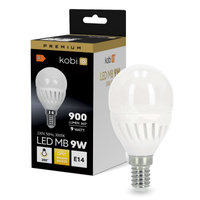 Żarówka LED E14 Kulka 9W 900lm 3000K Ciepła 200° Premium Kobi