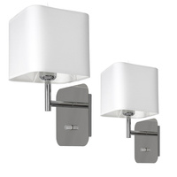 Lampa Ścienna Kinkiet NAPOLI Biała Chrom 1xE27 Milagro