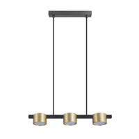 Lampa Sufitowa Wisząca Zwis 3x GX53 Czarna Złota MIRELLA Sanico Goldlux