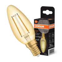 Żarówka LED Dekoracyjna B39 Świeczka E14 2.5W = 22W 220lm 2400K Ciepła 300° Vintage 1906 Osram