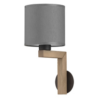 Lampa Ścienna Kinkiet TROY GRAY Abażur Grafitowa Drewniana Skandynawska E27 3372 TK Lighting