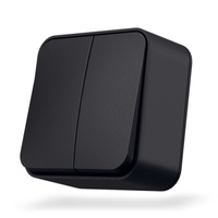 Przełącznik Światła 2-Klawiszowy 10A Natynkowy Czarny BINERA VIDEX